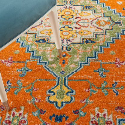Nourison Home Allur  Orange Multicolor  Transitional