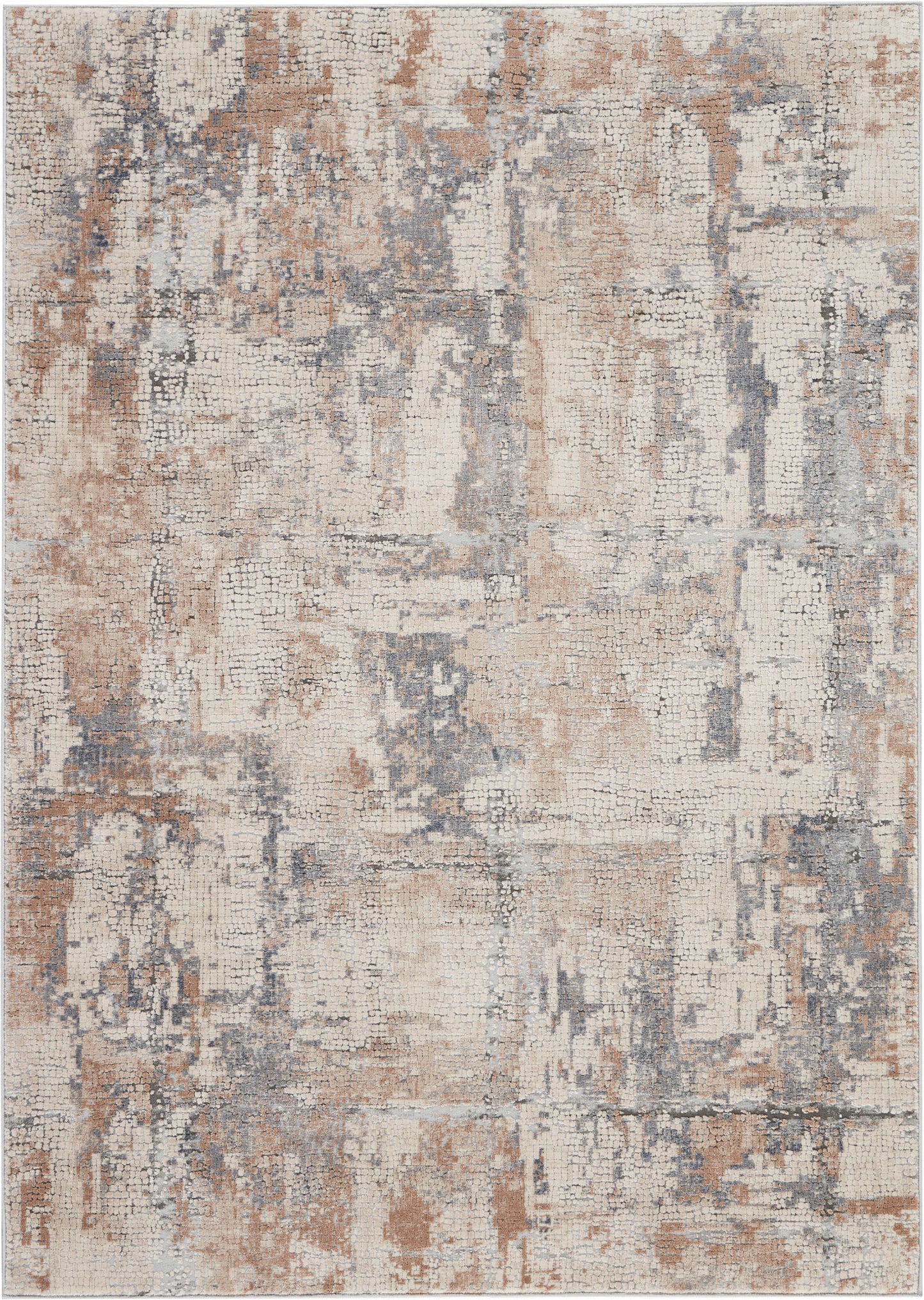Nourison Home Rustic Textures RUS06 Beige Grey Contemporary Power-loomed Rugs