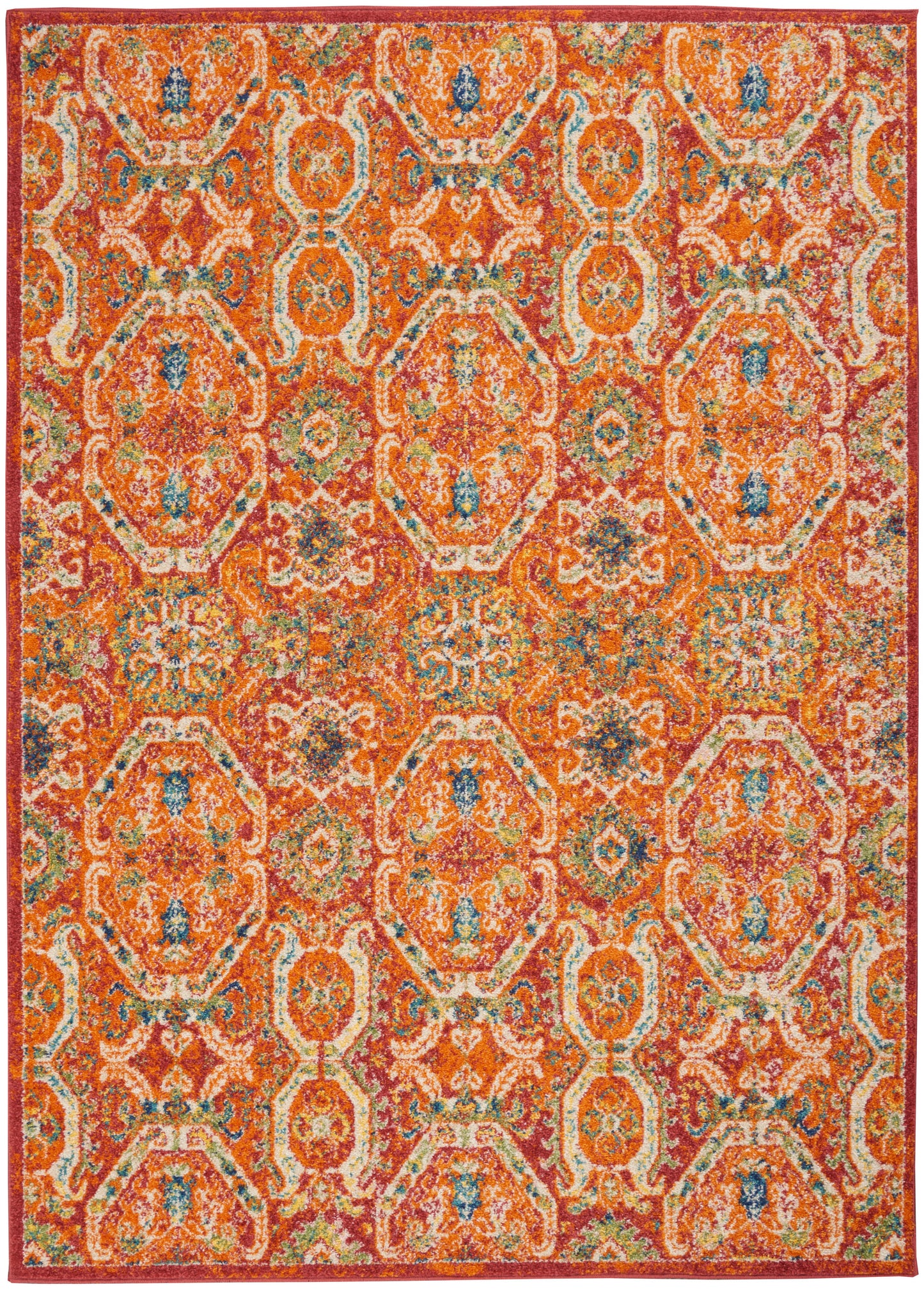 Nourison Home Allur ALR05 Red Multicolor Transitional Power-loomed Rug