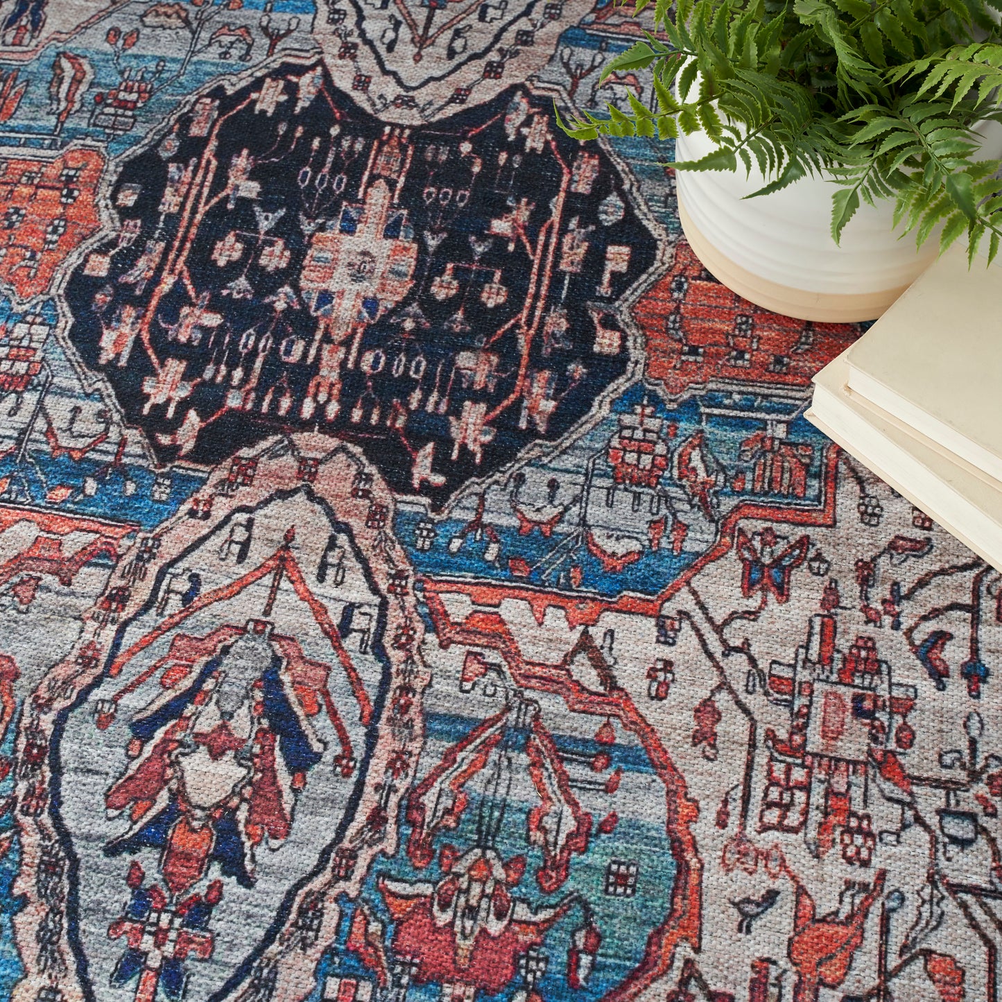 Nourison Home Grand Washables  Ivory Brick  Traditional