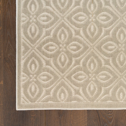 Nourison Home Washable Charm  Silver Ivory  Contemporary