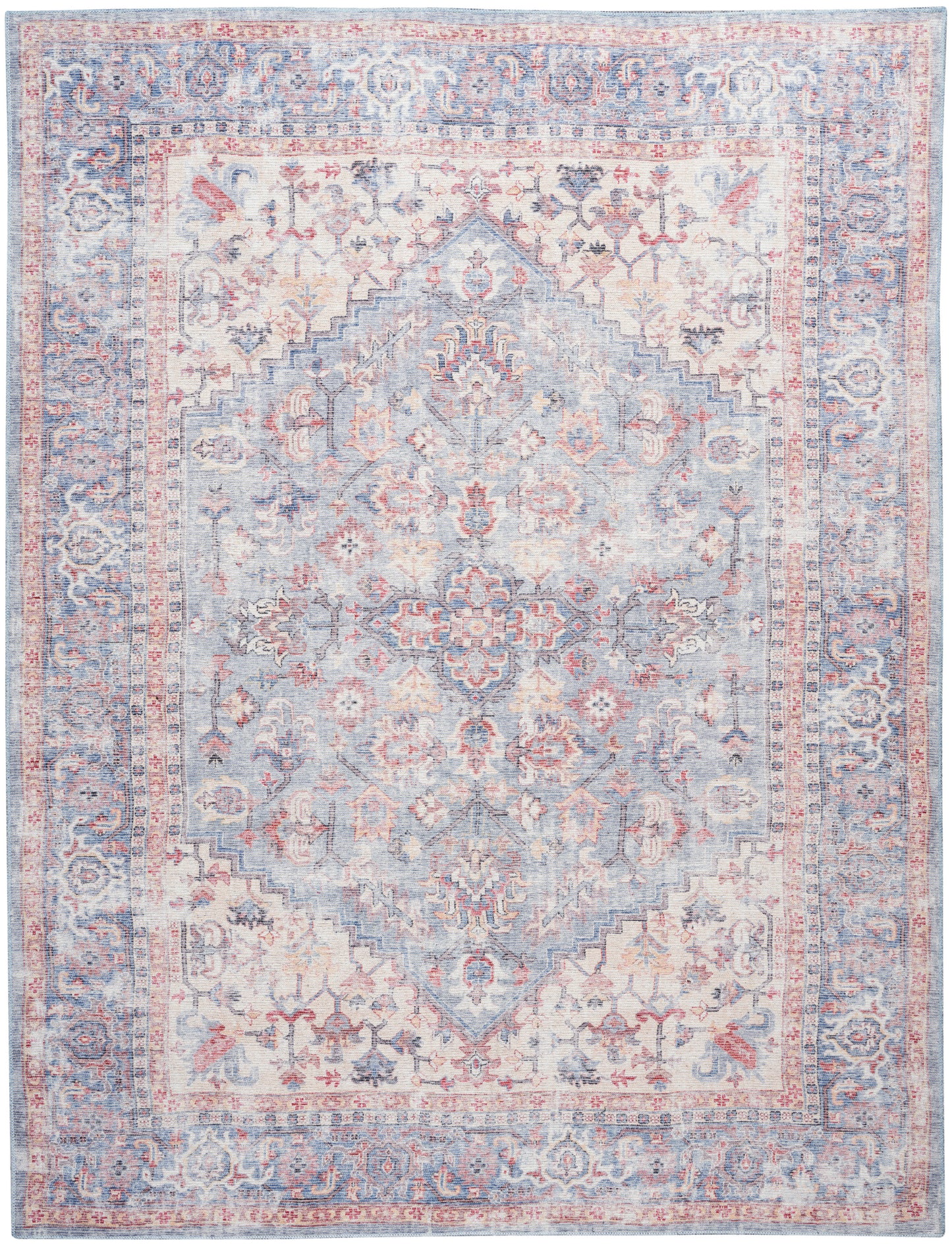 Nourison Home New Concept Washables SR104 Blue Multicolor Traditional Machine Woven Rug