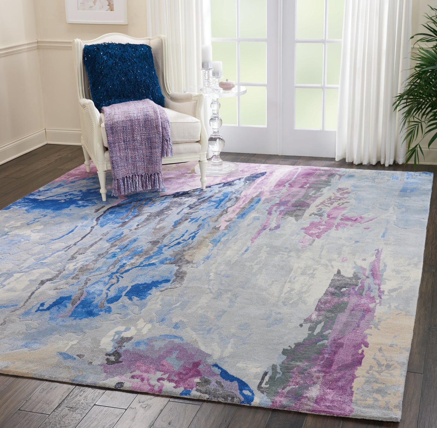 Nourison Home Prismatic  Grey Multicolor  Contemporary