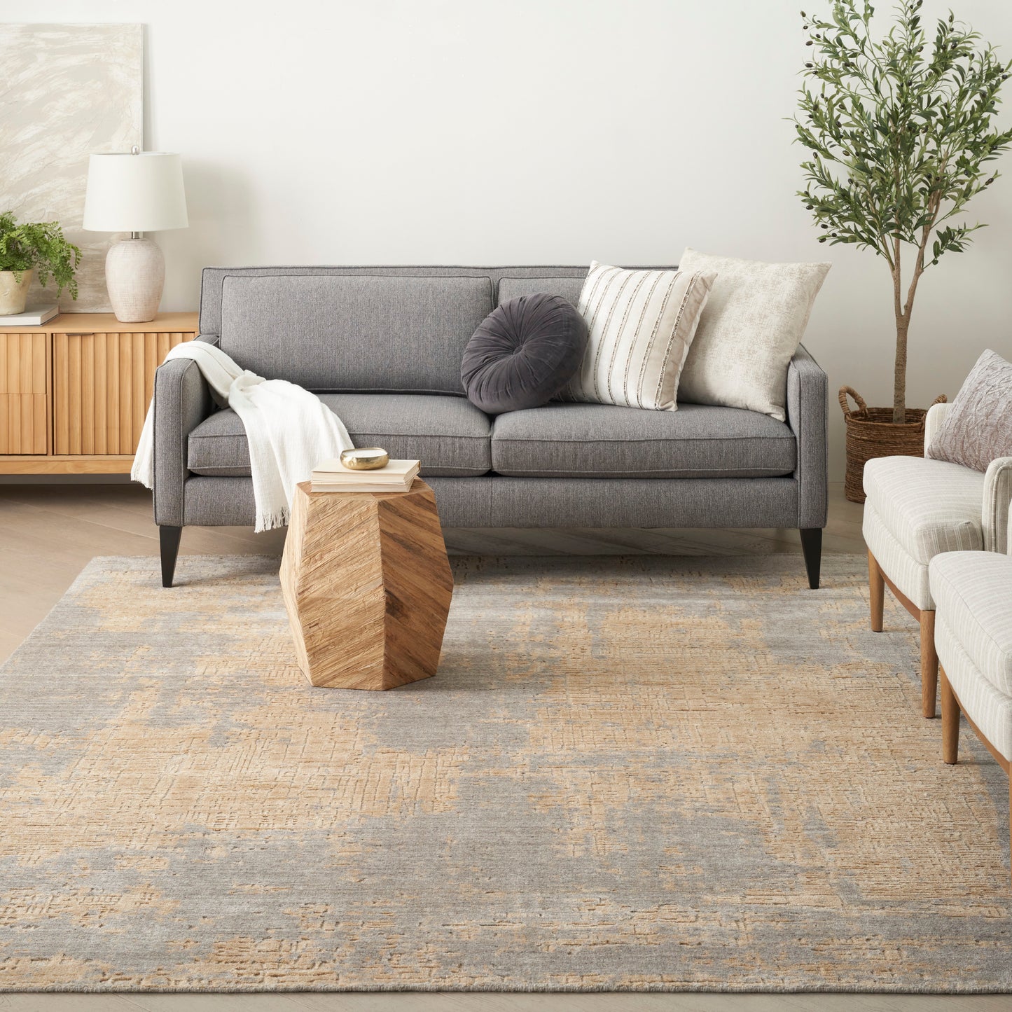 Nourison Home Harmony  Grey Gold  Contemporary