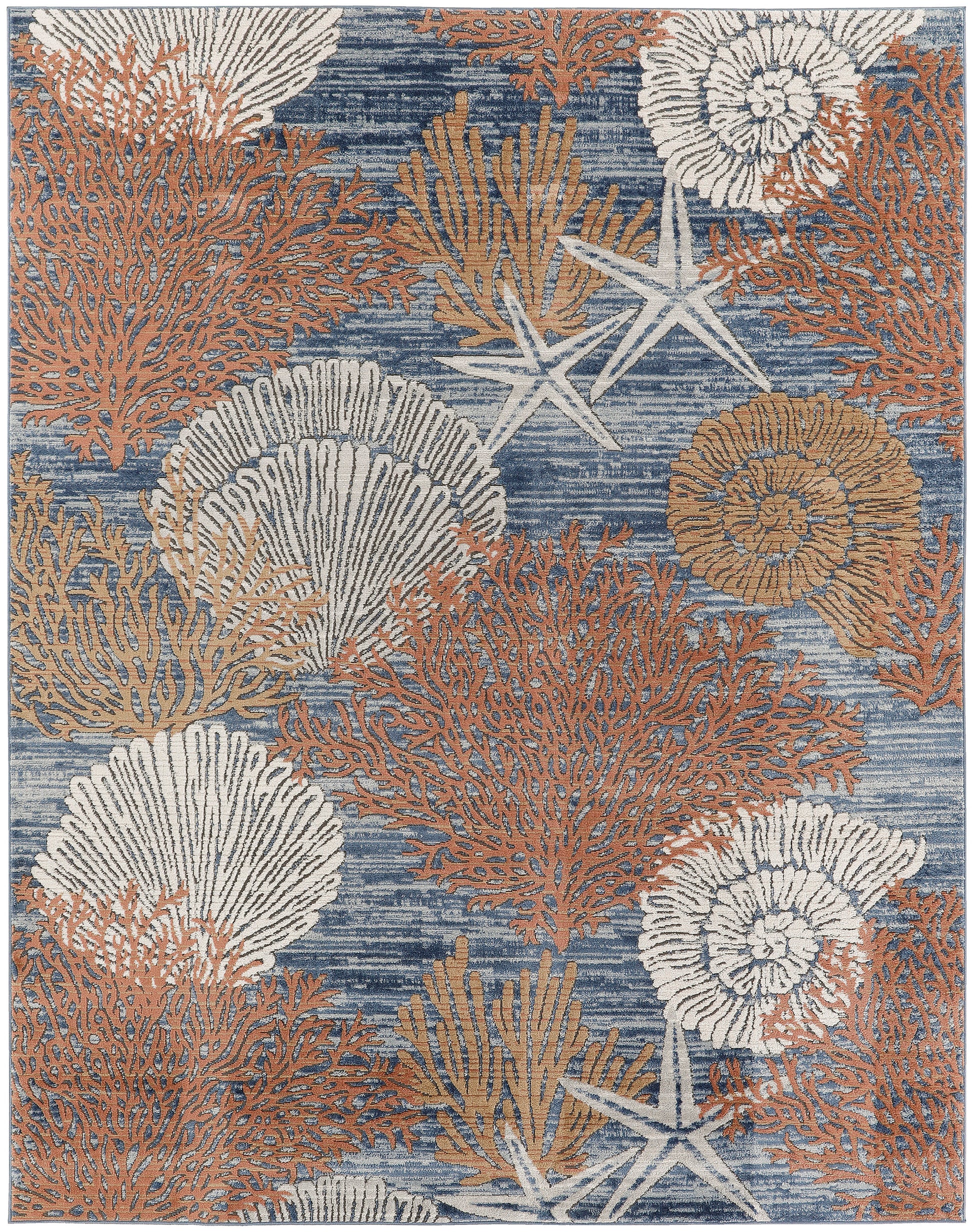 Nourison Home Seaside  Blue Multicolor  Contemporary