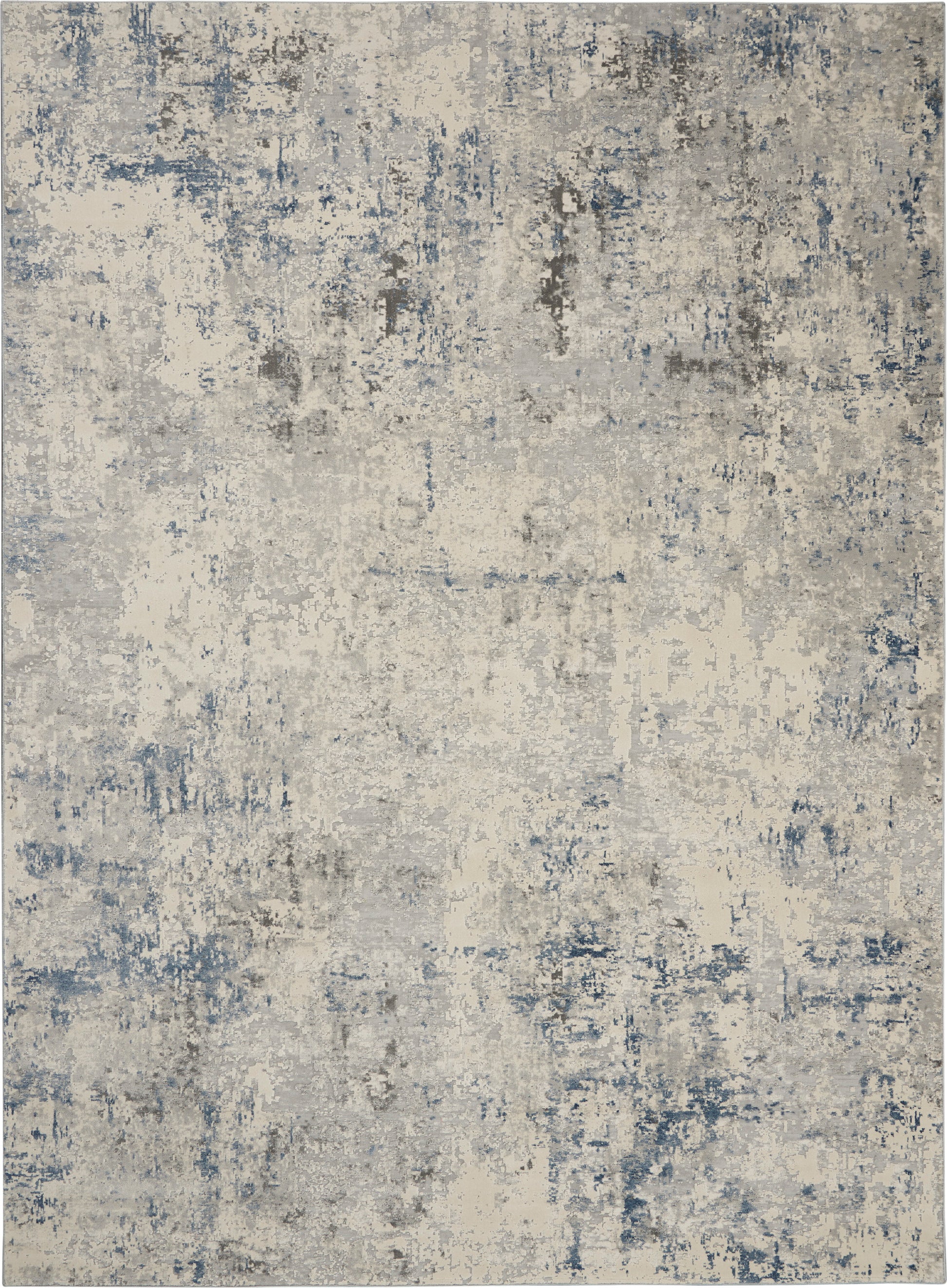 Nourison Home Rustic Textures  Ivory Grey Blue  Contemporary