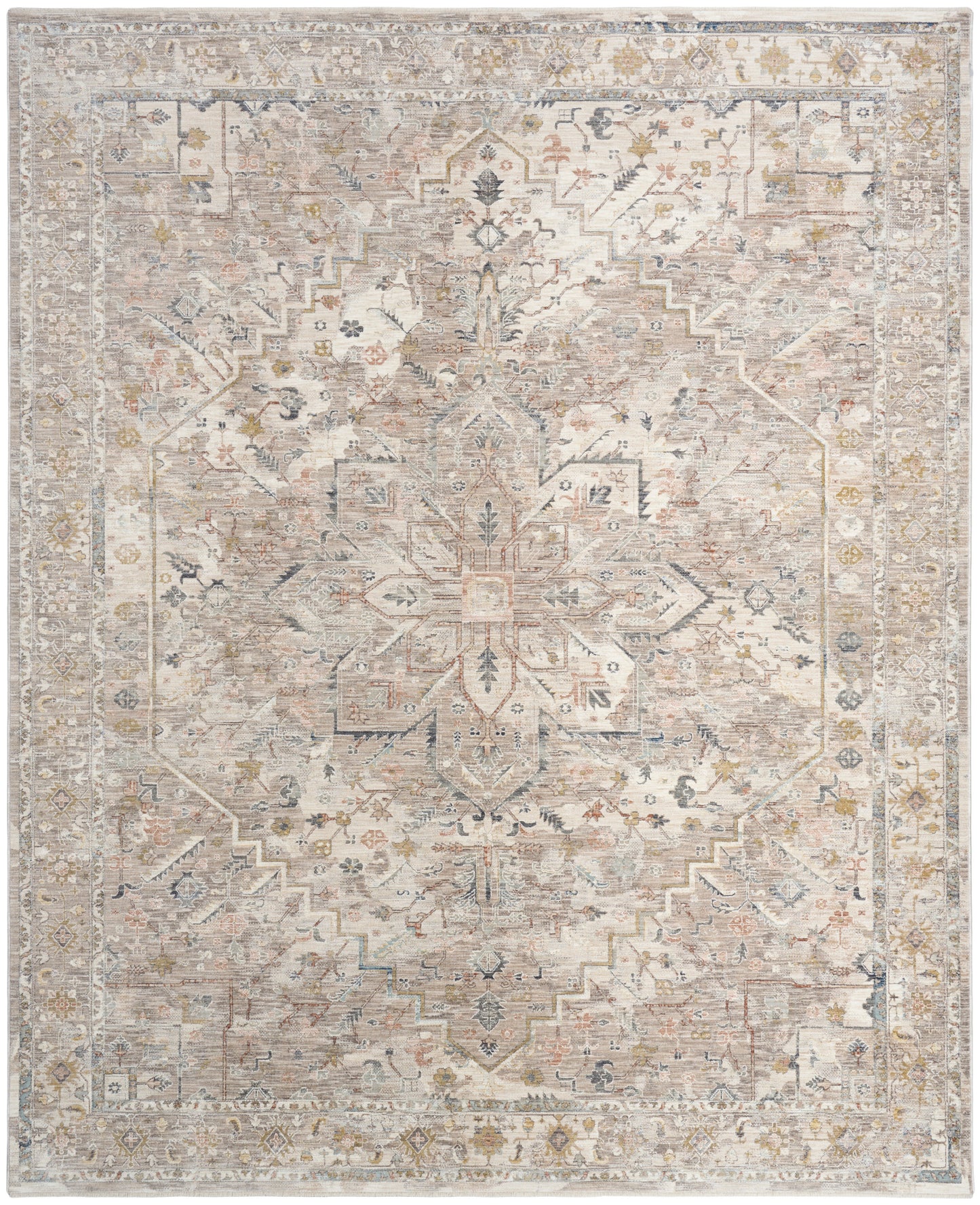 Nourison Home Antique Fusion  Ivory Multicolor  Traditional
