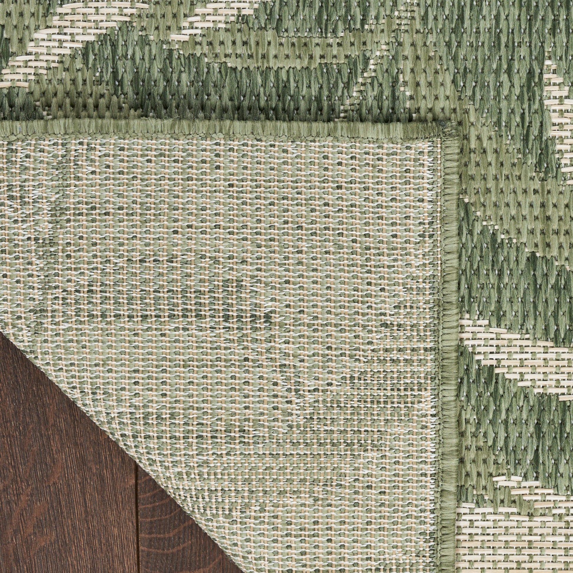 Nourison Home Garden Oasis  Green Ivory  Contemporary