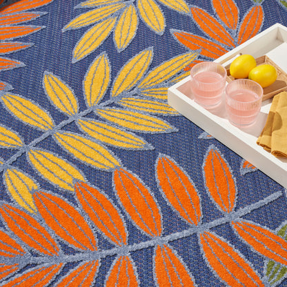 Nourison Home Aloha  Navy Multicolor  Contemporary