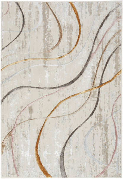 Nourison Home Glitz GLZ01 Ivory Multicolor Contemporary Power-loomed Rug