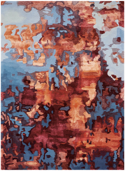 Nourison Home Prismatic PRS13 Blue Flame Contemporary Hand Tufted Rug