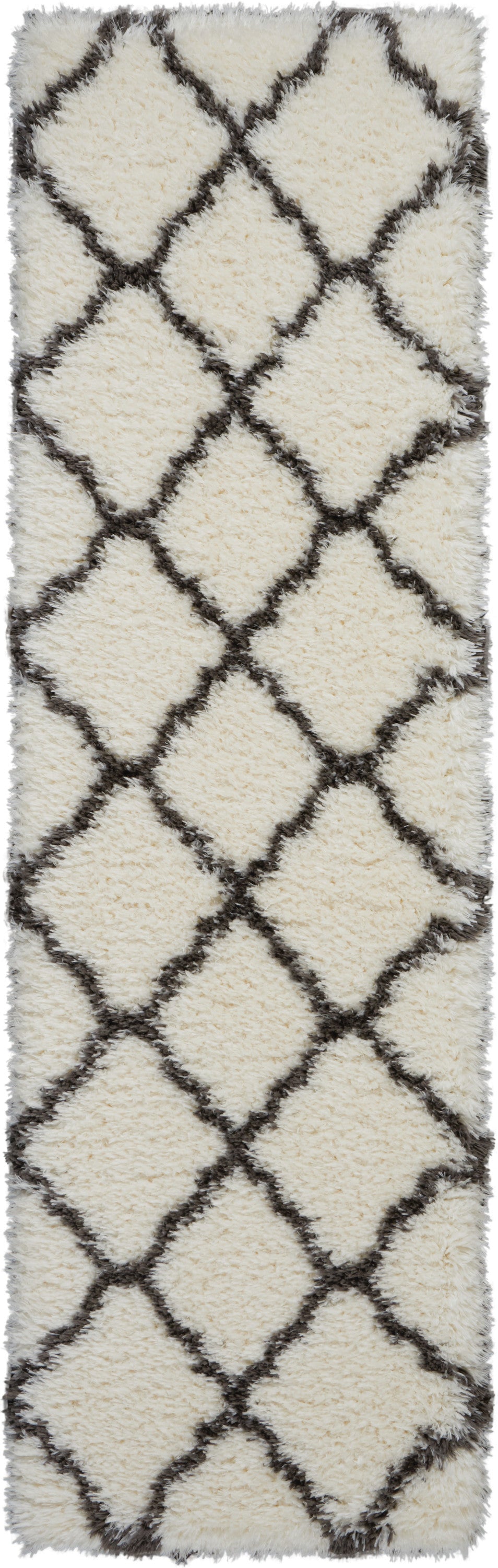 Nourison Home Luxe Shag LXS02 Ivory Charcoal Contemporary Power-loomed Rug