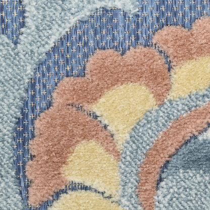 Nourison Home Aloha  Blue Rose  Contemporary