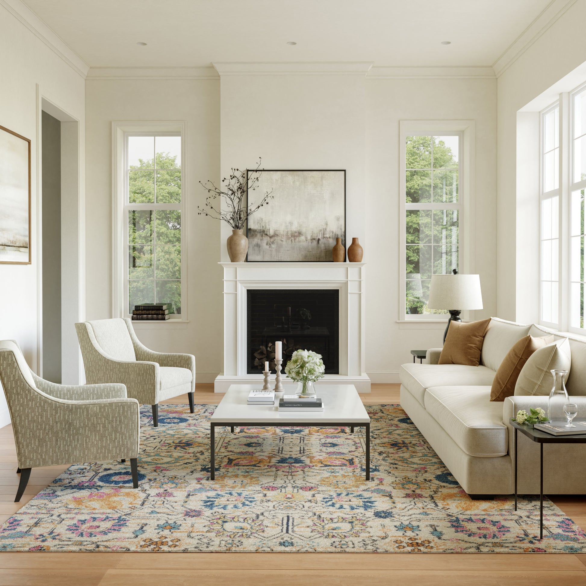 Nourison Home Passion  Ivory Multicolor  Transitional