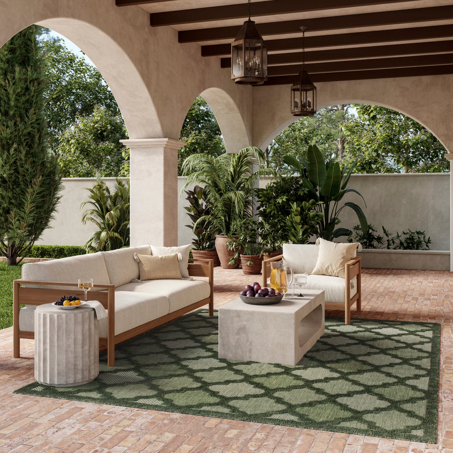 Nourison Home Easy Care  Green  Contemporary