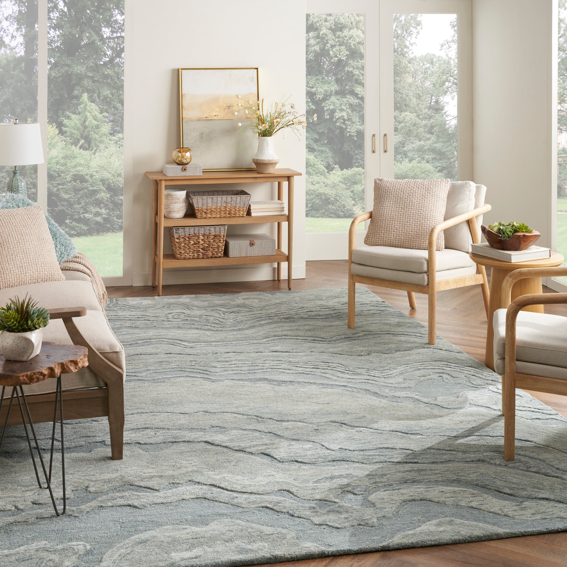 Nourison Home Graceful  Blue  Contemporary