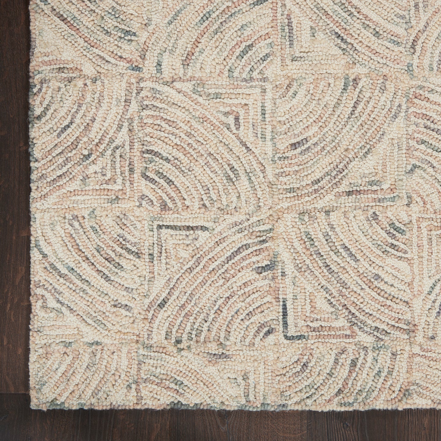 Nourison Home Interlock  Ivory Multicolor  Contemporary