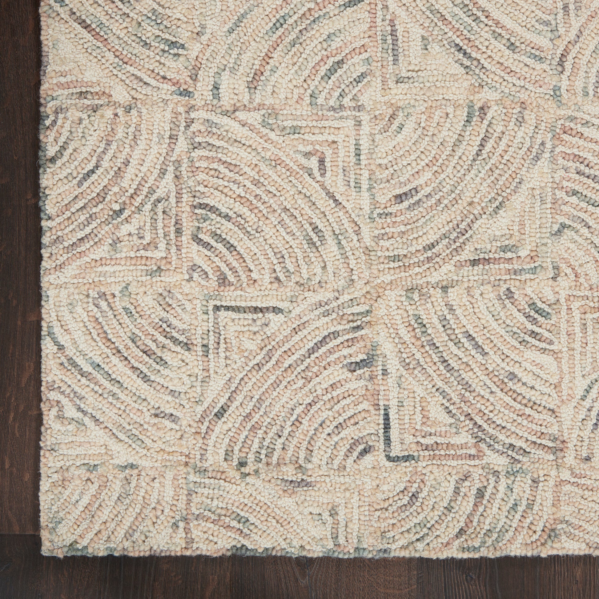 Nourison Home Interlock  Ivory Multicolor  Contemporary