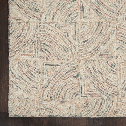 Nourison Home Interlock  Ivory Multicolor  Contemporary