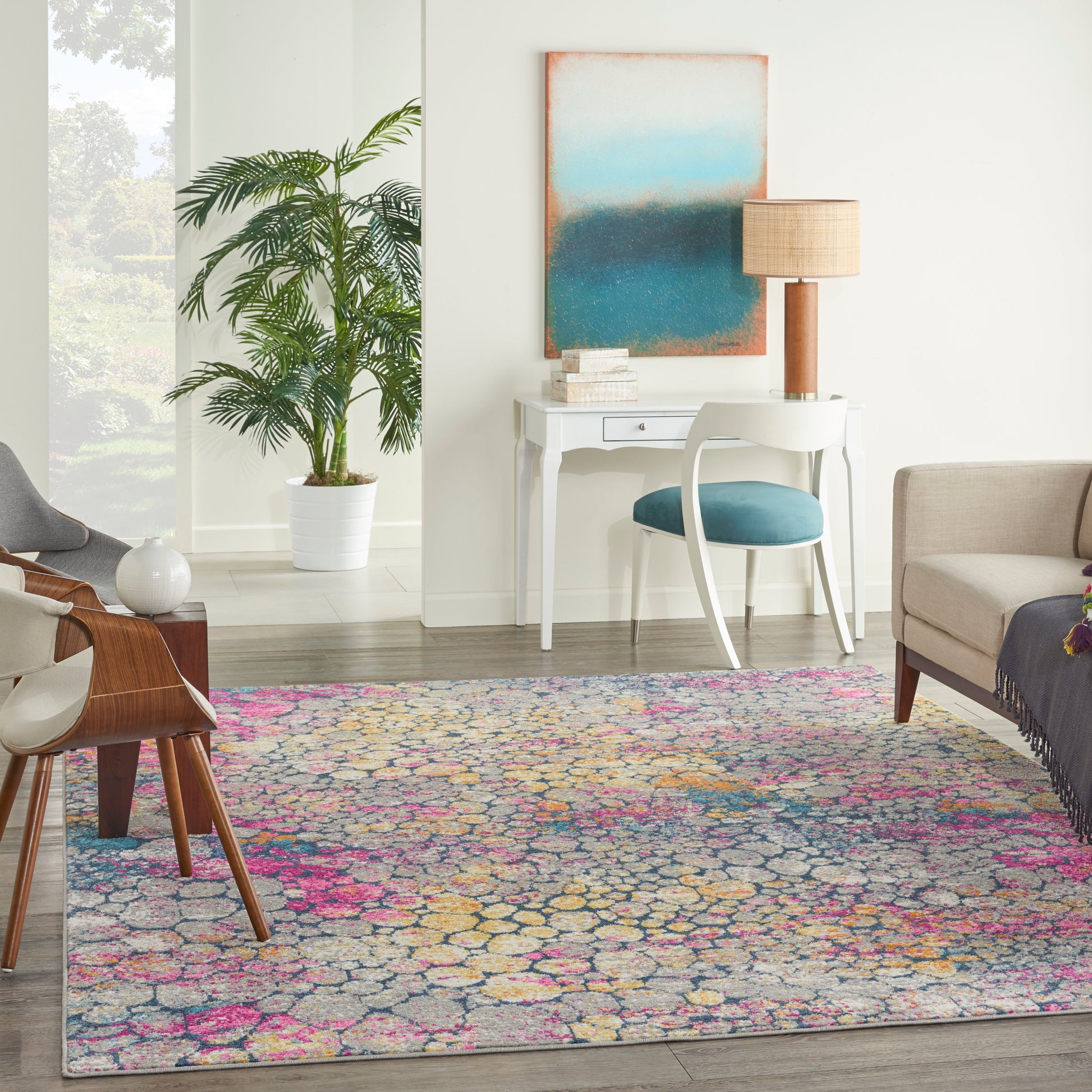 Nourison Home Passion  Yellow Multicolor  Contemporary