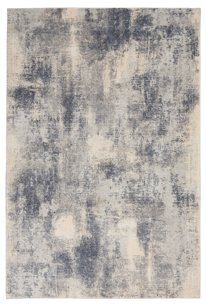 Nourison Home Rustic Textures RUS02 Blue Ivory Contemporary Power-loomed Rugs