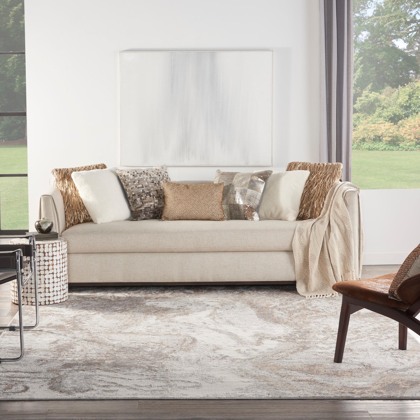 Nourison Home Elation  Ivory Grey  Contemporary