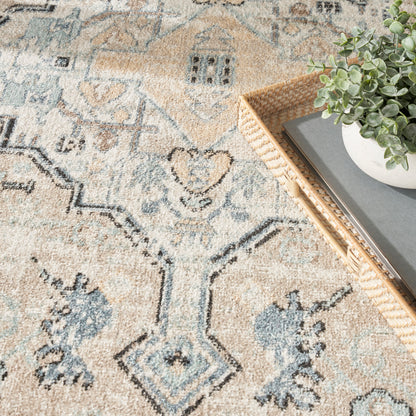 Nourison Home Washable Decor  Taupe Blue  Traditional