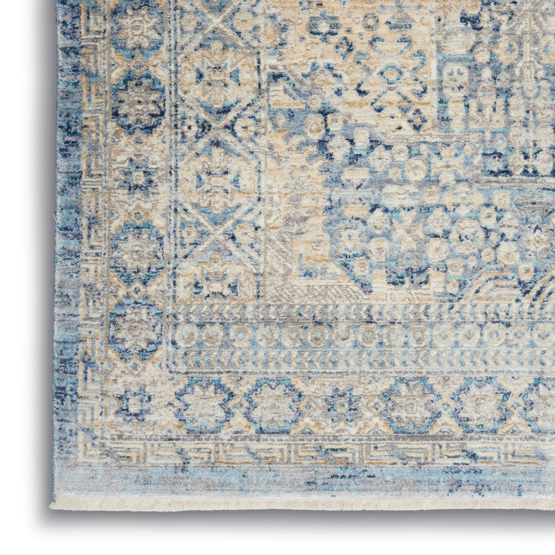 Nourison Home Lustrous Weave  Blue Ivory  