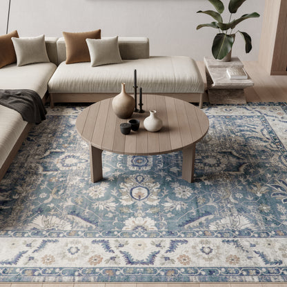 Nourison Home Astra Machine Washable  Blue  Traditional