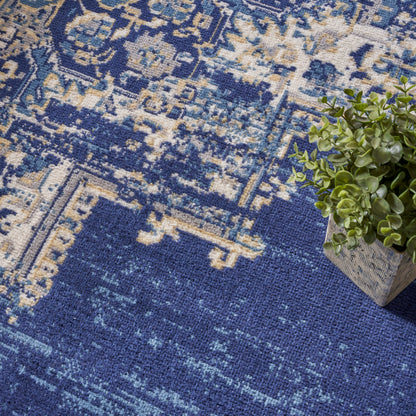 Nourison Home Grafix  Navy Blue  Transitional