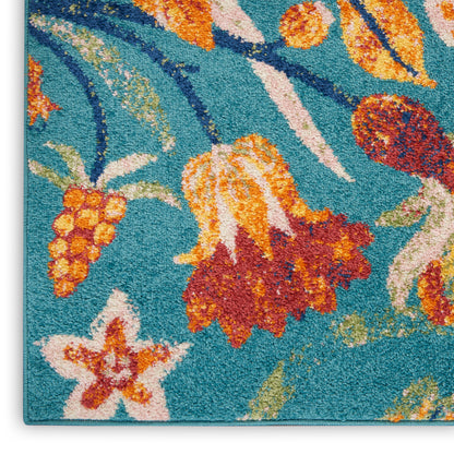 Nourison Home Allur  Turquoise Multicolor  Contemporary
