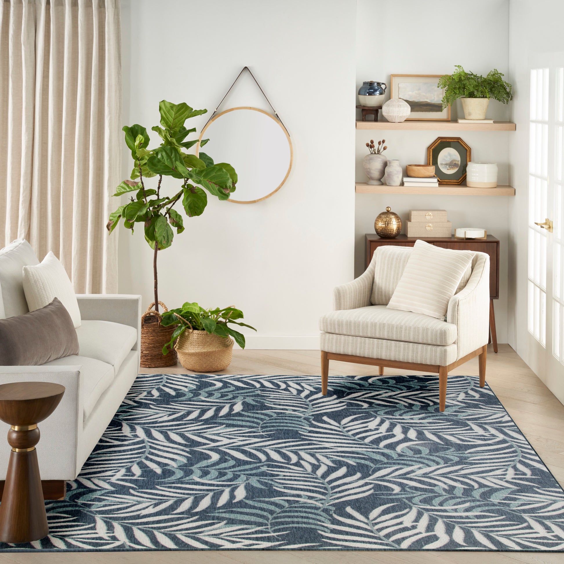 Nourison Home Garden Oasis  Navy  Contemporary