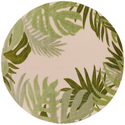 Nourison Home Aloha ALH40 Ivory Green Contemporary Power-loomed Rugs
