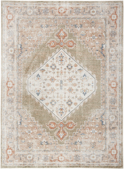 Nourison Home Astra Machine Washable ASW11 Sage Multi Traditional Power-loomed Rug
