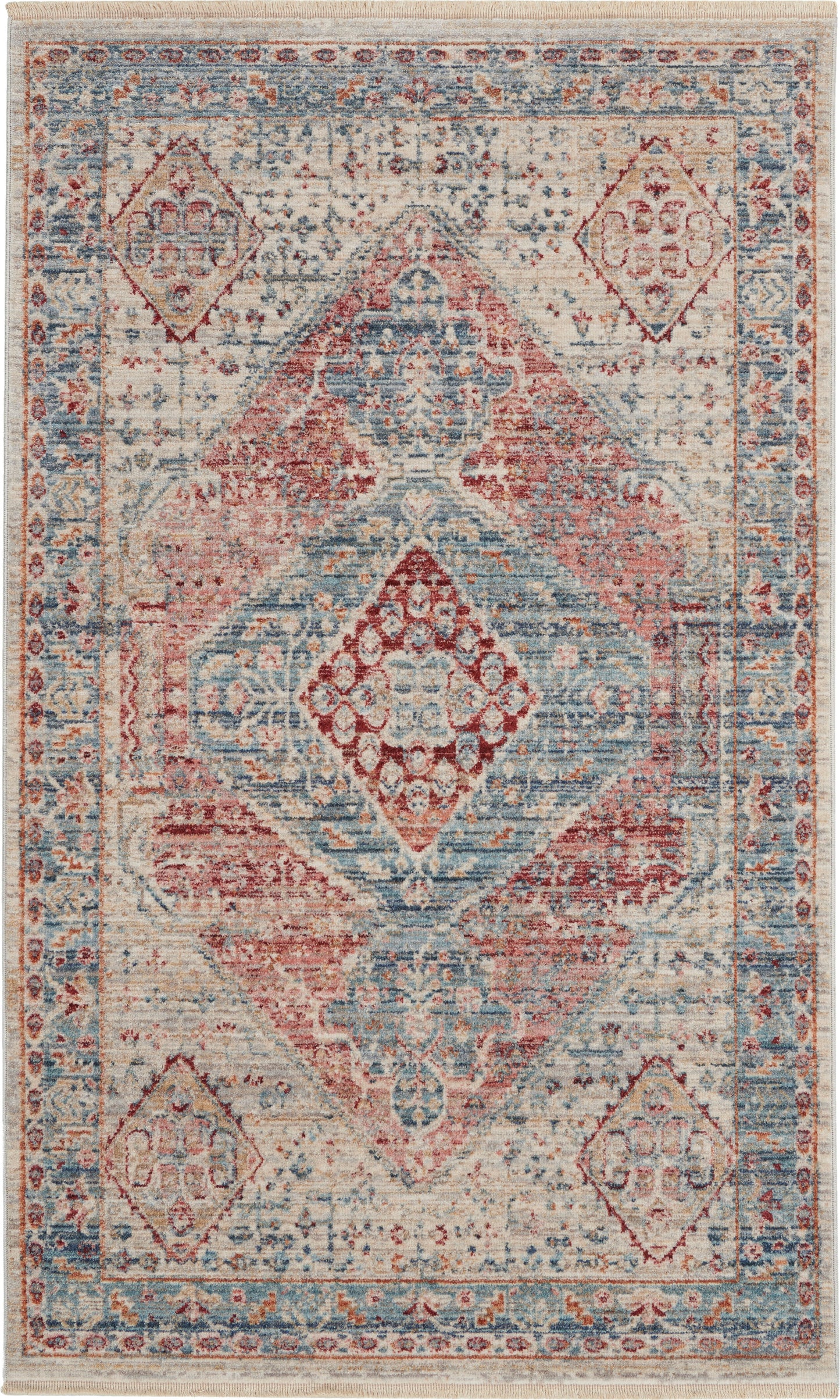 Nourison Home Homestead HMS03 Blue Grey Traditional Power-loomed Rug