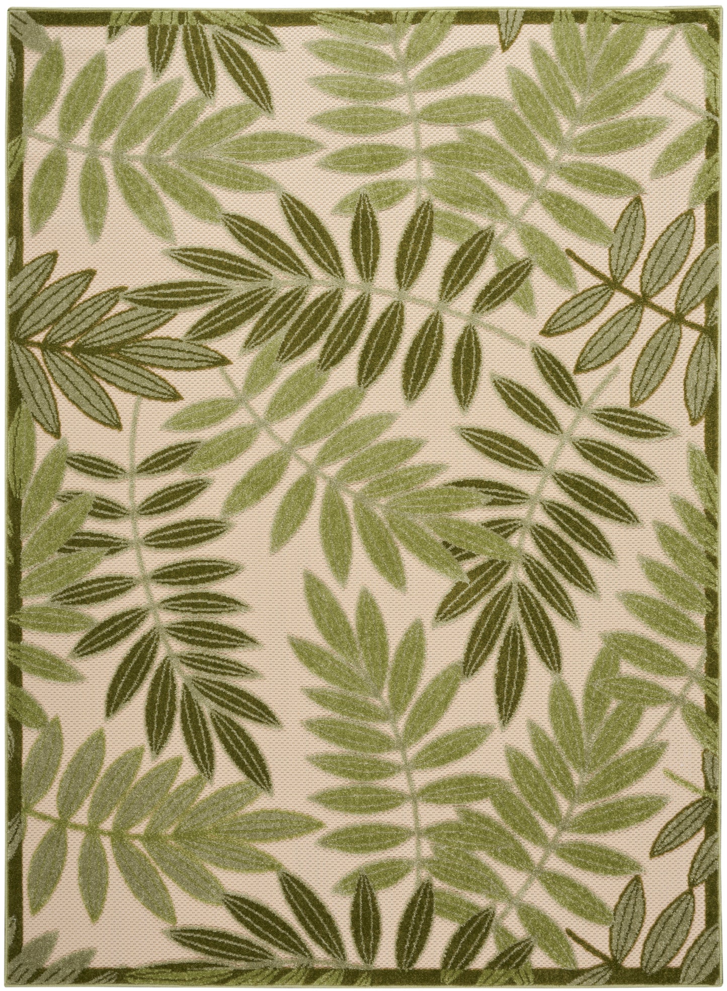 Nourison Home Aloha ALH18 Ivory Green Contemporary Power-loomed Rugs