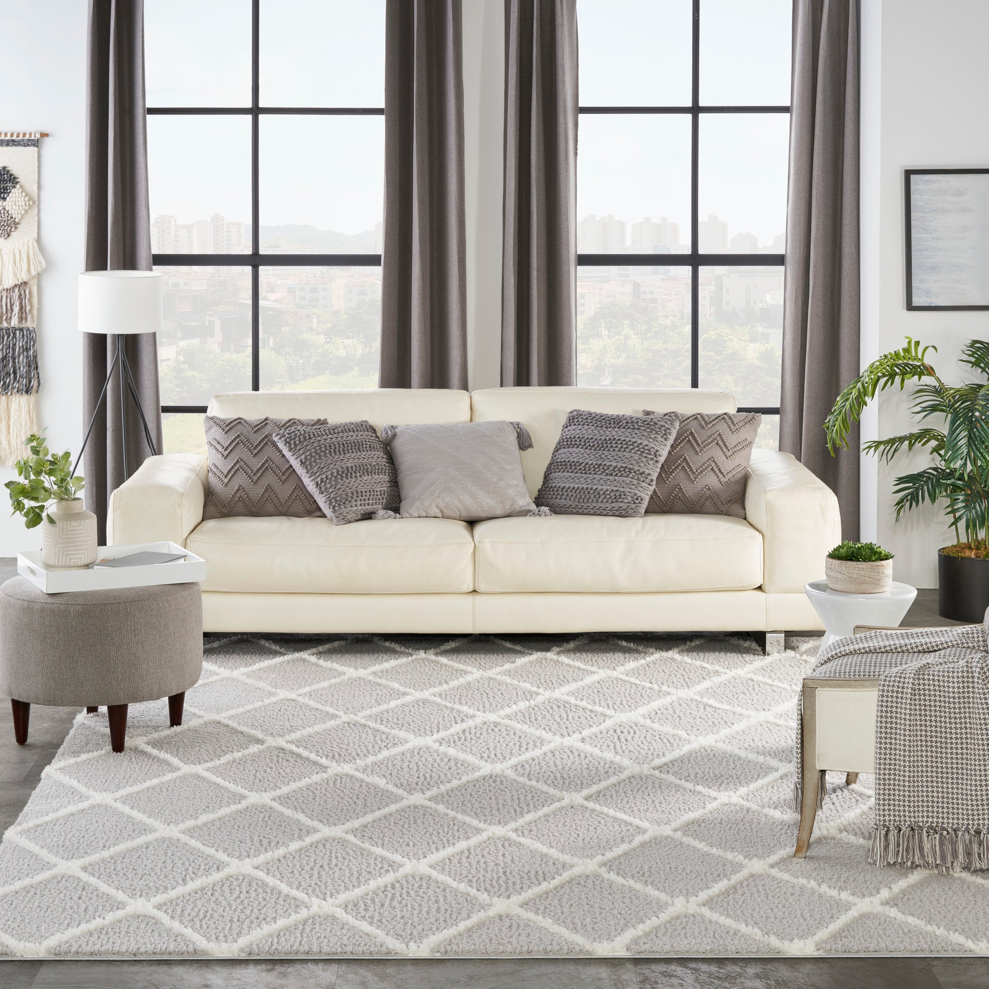 Nourison Home Feather Soft  Grey Ivory  Contemporary
