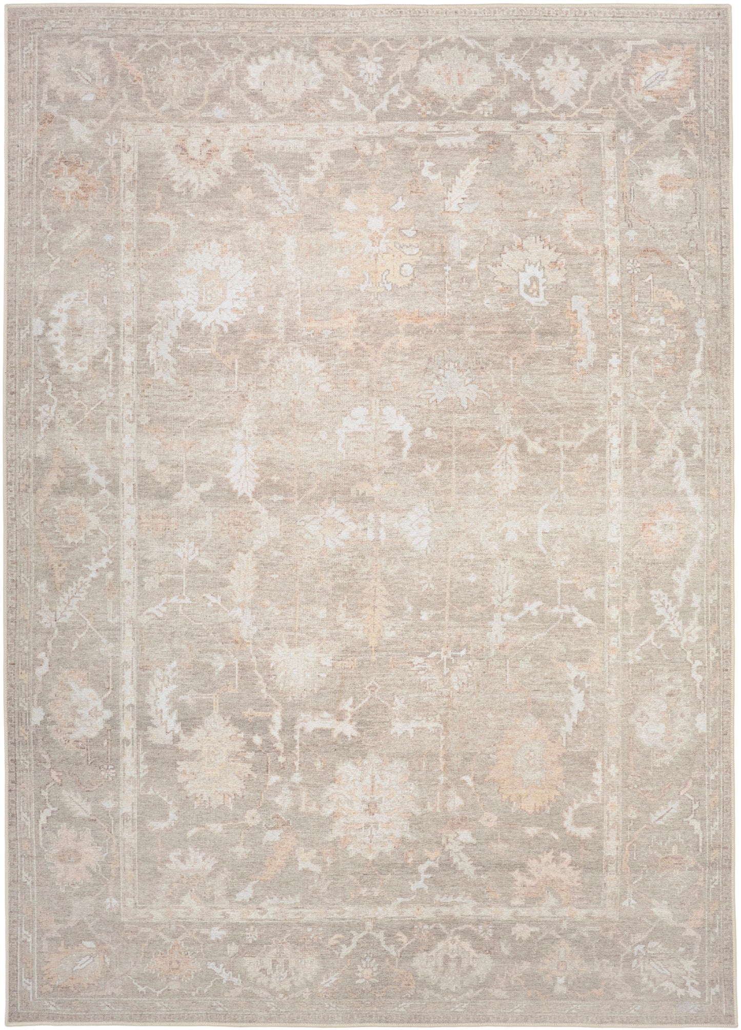 Nourison Home Vintage Washables VWS09 Grey Traditional Flat Weave Rug