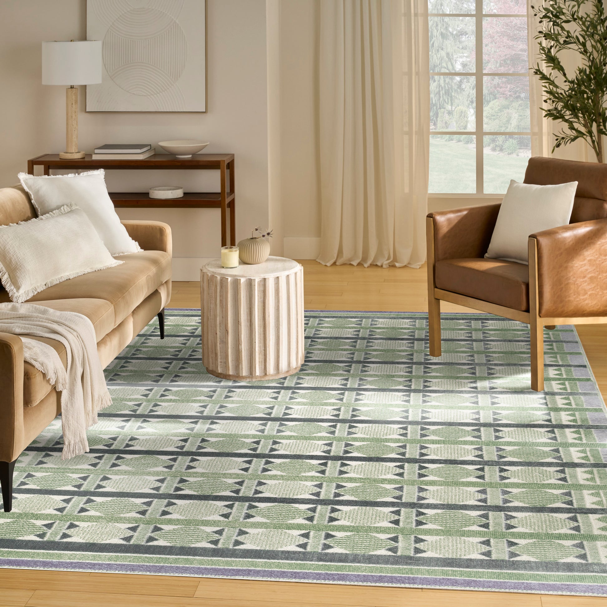 Nourison Home Nordic  Green Blue  Contemporary