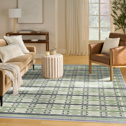 Nourison Home Nordic  Green Blue  Contemporary