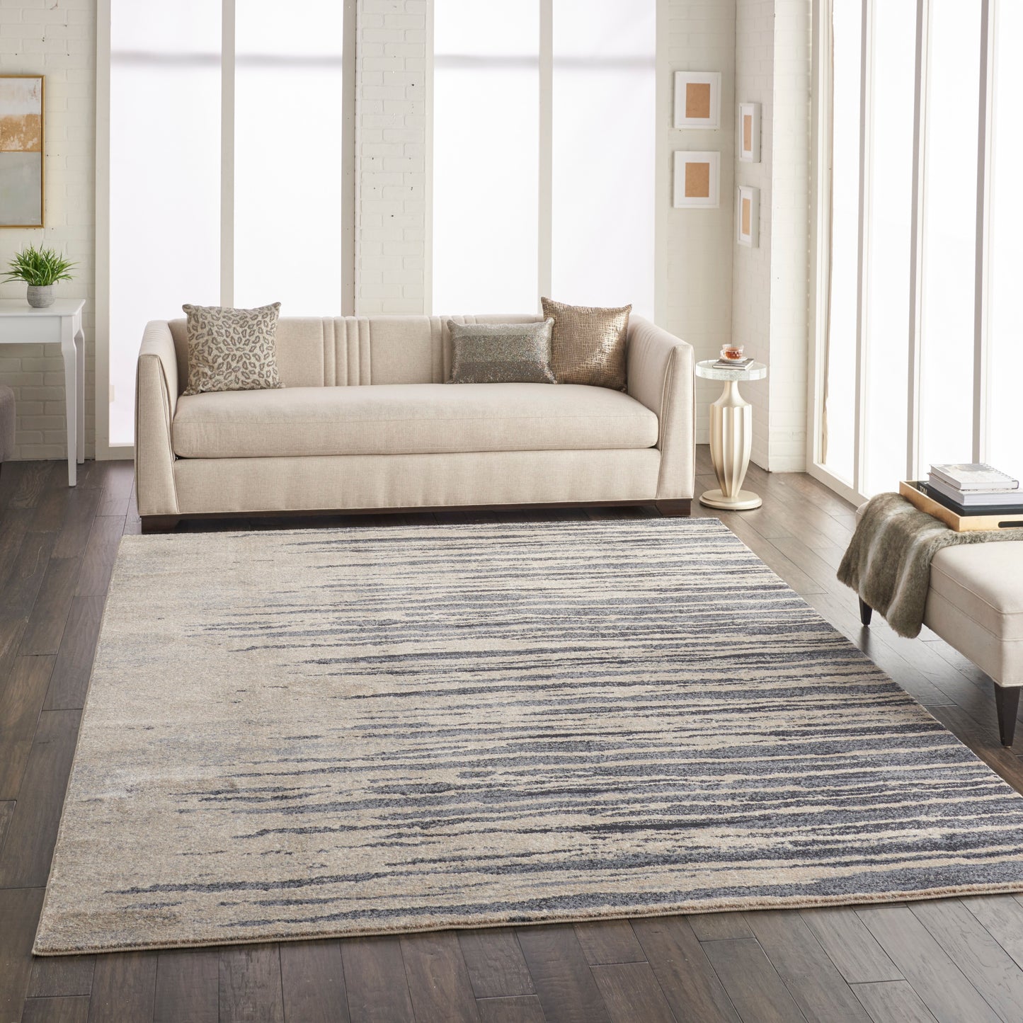 Nourison Home Moroccan Celebration  Blue Beige  Contemporary