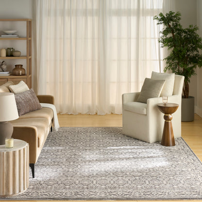 Nourison Home Shadows  Charcoal Ivory  Traditional