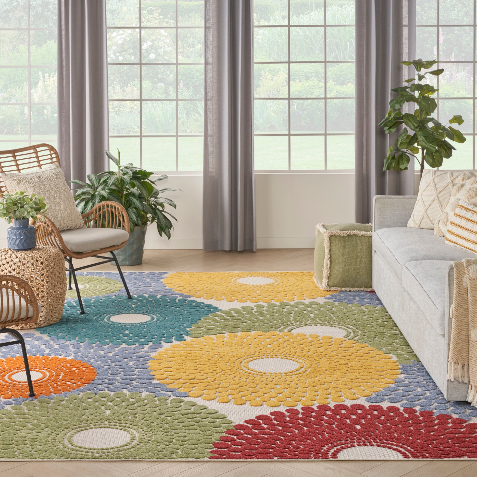 Nourison Home Aloha  Multicolor  Contemporary