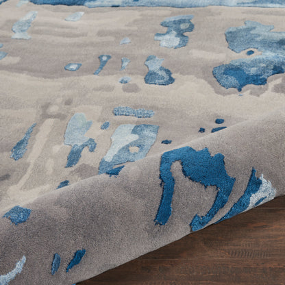 Nourison Home Prismatic  Blue Grey  Contemporary