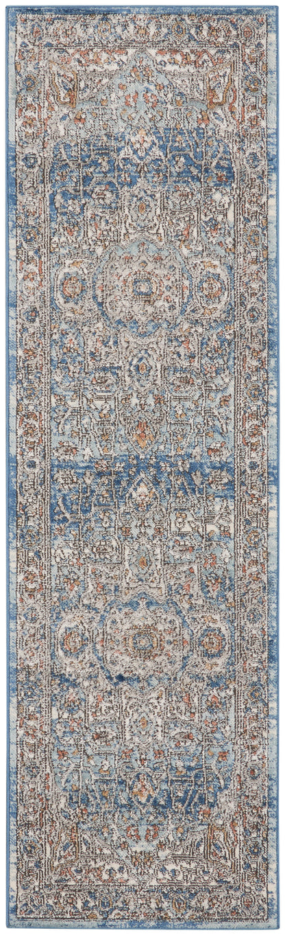 Nourison Home Quarry QUA11 Ivory Blue Traditional Power-loomed Rugs