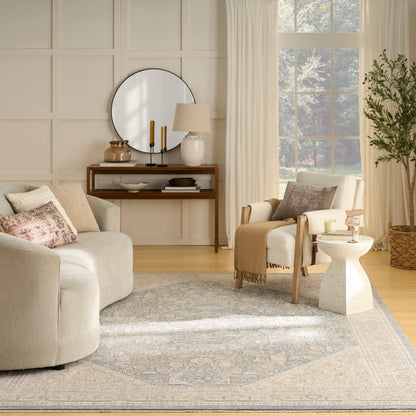 Nourison Home Retreat  Ivory Blue  Traditional