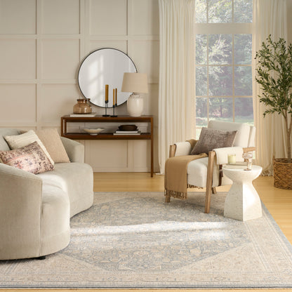 Nourison Home Retreat  Ivory Blue  Traditional