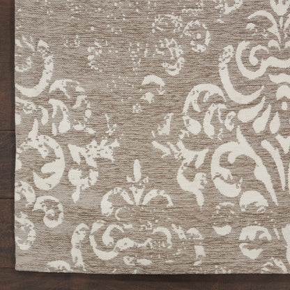 Nourison Home Damask  Ivory Grey  Traditional