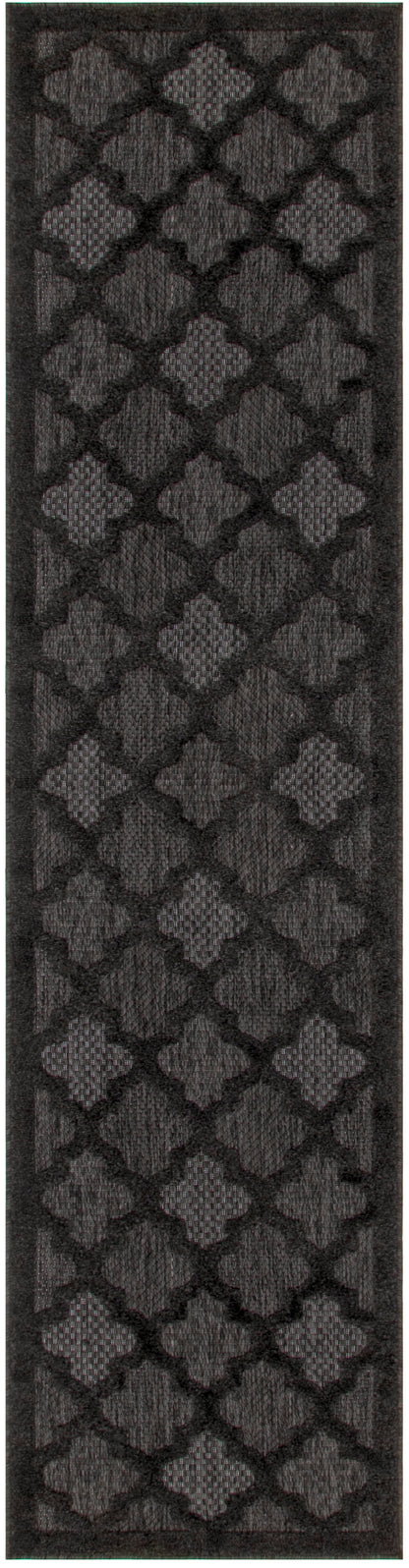 Nourison Home Easy Care NES01 Charcoal Black Contemporary Flat Weave Rug