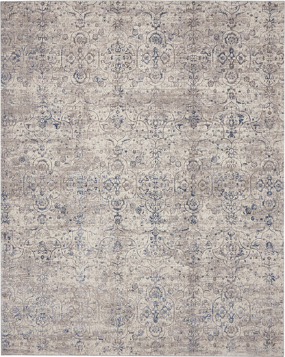 Nourison Home Royal Terrace KI43 Beige Blue Contemporary Power-loomed Rug